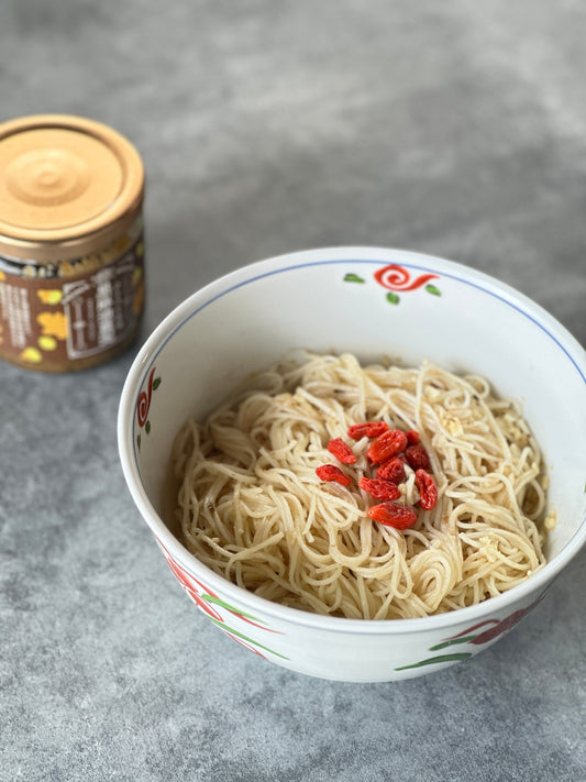 【レシピ】乾拌麻油麺線(混ぜ麺)|黒麻油薑泥
