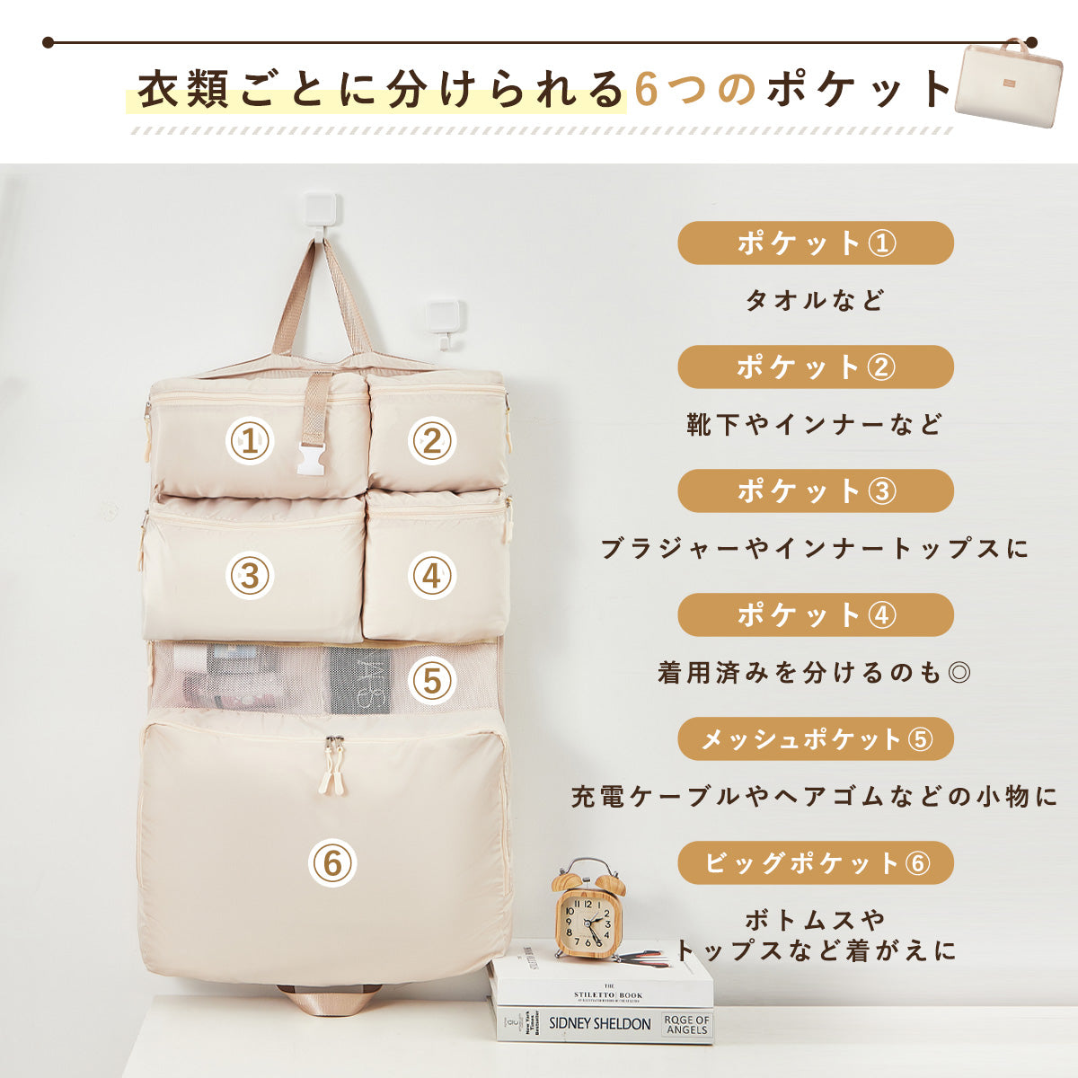 軽量吊り下げトラベルポーチ