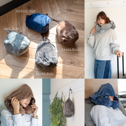 ワイドフード付きネックピロー