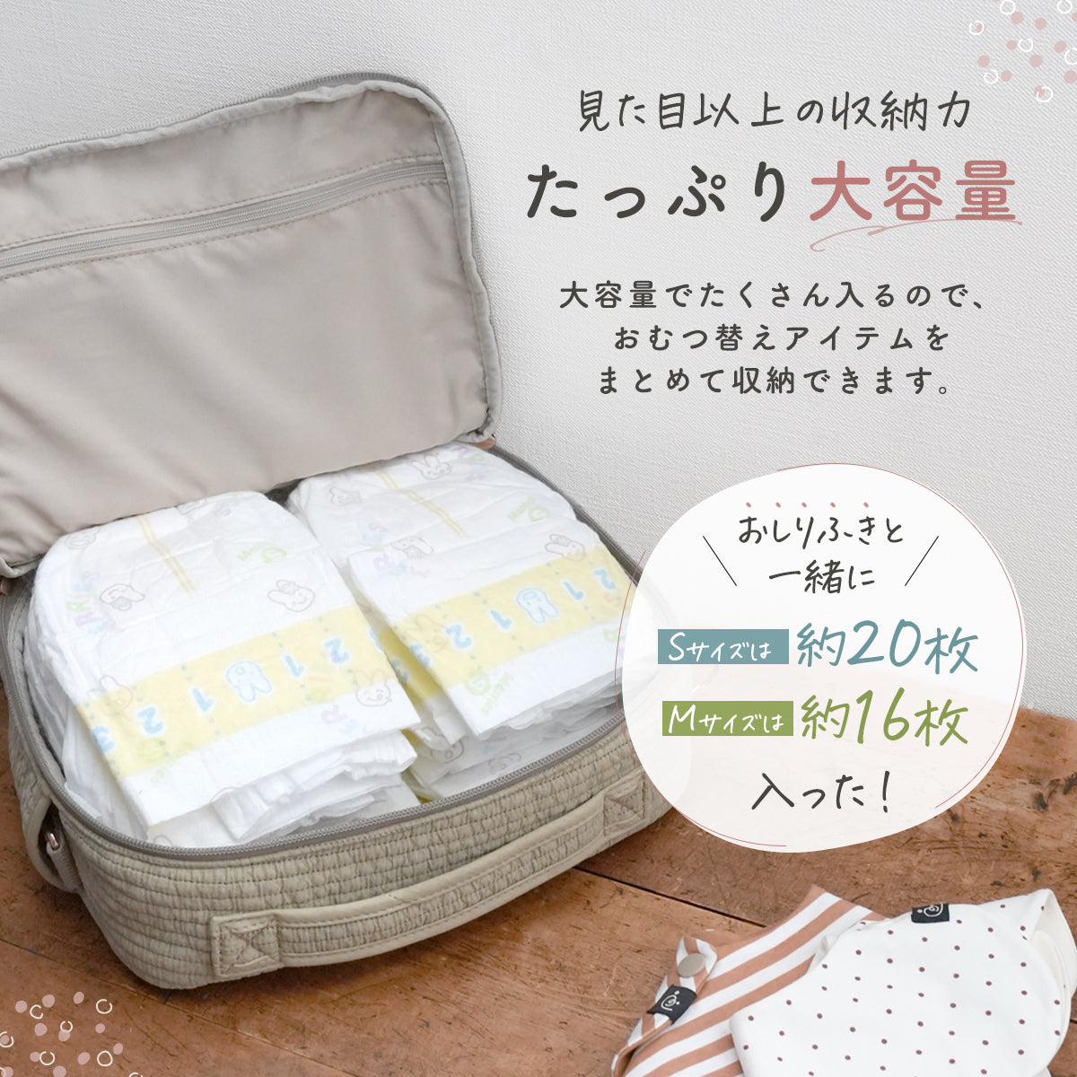 Kirarily Nubiおしりふきポケット付きおむつポーチ